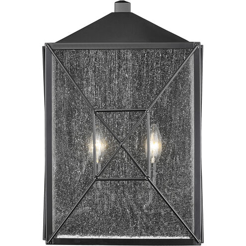 Caswell 2 Light 18 inch Powder Coated Black Outdoor Wall Sconce